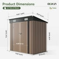 thumbnail image 4 of Aoxun 6.1x4.2x6 ft Outdoor Metal Storage Shed with Sloping Roof, Lockable, Galvanized Steel, Brown, 4 of 8
