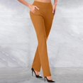 thumbnail image 2 of Womens Yoga Dress Pants Stretchy Pull On Straight Leg Business Casual Pants High Waist Dressy Slacks With Pockets, 2 of 5
