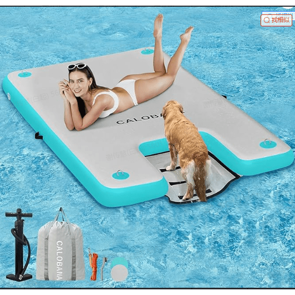 Warmounts Floating Ring Inflatable Water Hammock River Floats Lake Raft for Adults Tanning Pool Lounger Float Island Platform Pad Mat for Party