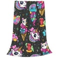 thumbnail image 2 of Bingfone Rainbow Unicorn And Cat Icecream Print Flannel Fleece Blanket Throw Blanket For Bed,Sofa,Couch,Travel,Camping(40"X30"), 2 of 9