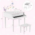 thumbnail image 2 of Gymax 30-Key Classic Baby Grand Piano Toddler Toy Wood w/ Bench & Music Rack White, 2 of 10