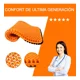 thumbnail image 4 of Cojin Gel Silicon Silla Ergonomico Casa Auto Oficina Panal Color Naranja Diseño de la tela Lisa, 4 of 5