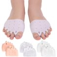 thumbnail image 2 of Five-hole Metatarsal Pads, Ball Of Forefoot Cushions, Breathable Toe Separators For Foot Pain Relief (2 Pairs) (transparent), 2 of 4