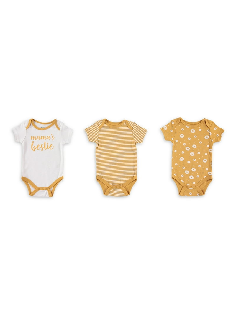 Chick Pea Baby Girl Bodysuits 3-Pack, Months
