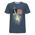 thumbnail image 5 of Elvqul Shirts for Men Round Neck American Flag Pullover Graphic 4th of July Eagle T-Shirts Independence Travel Mens Shirts Short Sleeve, 5 of 5