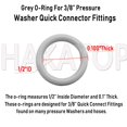 thumbnail image 3 of HAKATOP (100pk) New Grey Pressure Washer O-Rings Seal Kits for 3/8" Quick Coupler, 3 of 3