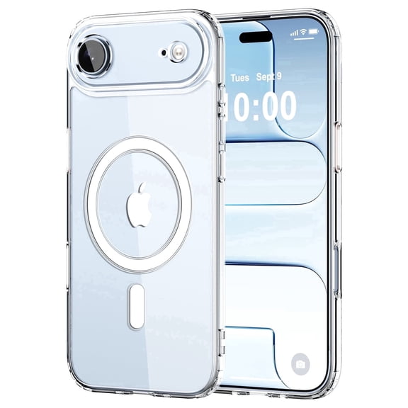 Compatible for iPhone 17 air Case Clear, with Magnetic Shockproof Protective Phone Bumper