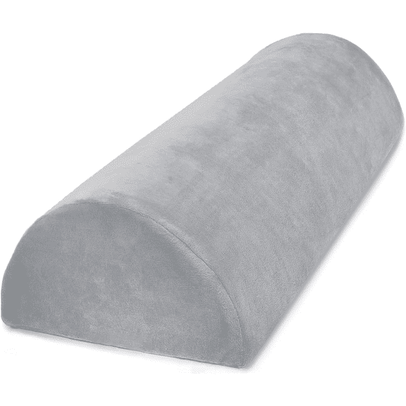 WANALIT Knee Pillow,Comfortable Pure Memory Foam,Half Moon Bolster Pillow for Legs,Knees, Waist, Back, Neck,Machine Washable Cover, Grey