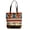 Orange Blue Aztec, variant on Challenger Women Canvas Handwoven Brown Leather Handbag Tote Purse 17RT2106-215
