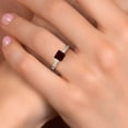 thumbnail image 4 of Gem Stone King 14K Yellow Gold Red Garnet and White Lab Grown Diamond Engagement Ring for Women | 1.70 Cttw | Princess 6MM | Gemstone January Birthstone | Size 8, 4 of 6