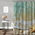 thumbnail image 2 of Orinice  4 Pcs Shower Curtain Set Starfish Seashore Summer Beach Sand Shell Fish Holiday Ocean Aquatic Beautiful with Non-Slip Rugs Toilet Lid Cover and Bath Mat Bathroom Decor Set  36x72, 2 of 7