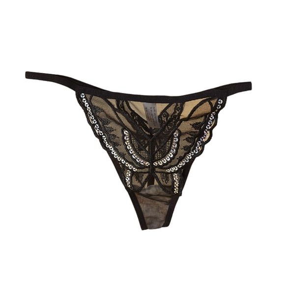 Panties for Women,Sheer Low Rise Panties Delicate Lace Trim Comfortable Stretch Soft Breathable Fabric Everyday Wear,Womens Underwear,Black,L