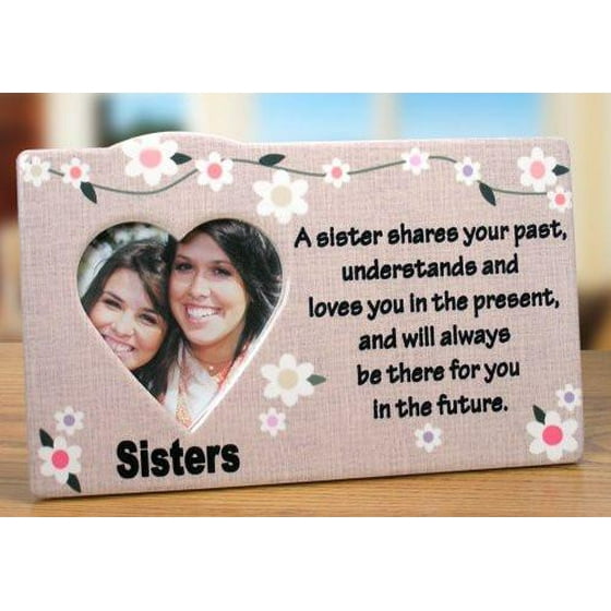 Sister Picture Frame Heart Shaped Opening Flower Decorations