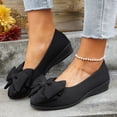 thumbnail image 6 of IEMIEMIEM Women's Ballet Flats Bow Walking Shoes Casual Tennis Slip On Sneakers Lightweight Comfortable Fashion Shoes for Women Black 9 Wide, 6 of 9