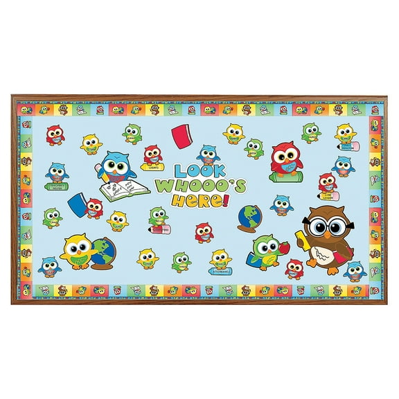Fun Express Educational Welcome Back Owl Bulletin Board Decorations, Multicolor, 150 Count