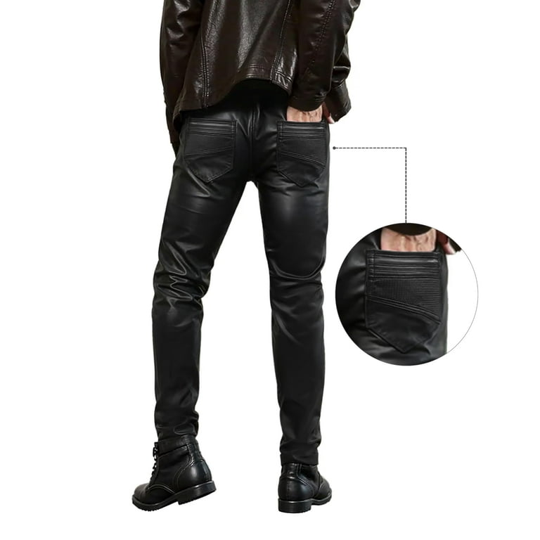 Ethanol Stretch Fashion Casual Leather Pants - Walmart.com