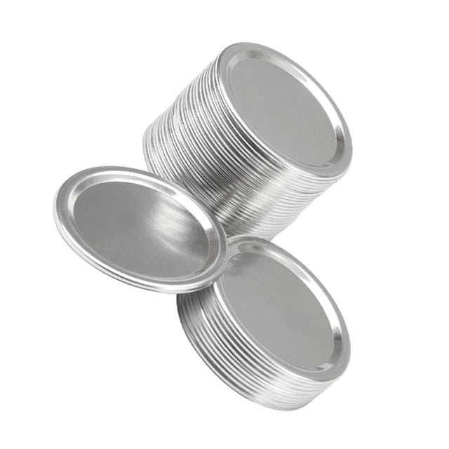 Cateissary 12 Uds tapas de tarros de boca ancha de tipo dividido tapas de almacenamiento anillos de silicona cubierta de sellado de repuesto Cocina y Comedor Cubierta plateada de 86MM Cateissary HA000161-04B