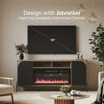 thumbnail image 3 of BELLEZE 68 Inch Fluted TV Stands with 36" Electric Fireplace, Modern Fluted Entertainment Center with Open Storage Shelves& Cabinets, Media Console TV Cabinet For Living Room Bedroom (Camel), 3 of 7