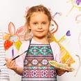 thumbnail image 2 of Colorful Geometric Pattern Kids Aprons for Girls and Boys,Adjustable Neck Strap Toddler Aprons for Kids Cooking Baking, 2 of 6