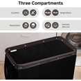 thumbnail image 5 of 120L Laundry Hamper with Wheels, 3-Section Rolling Laundry Cart, Laundry Room Cart, Dirty Clothes Basket for Hotels, Bathrooms, Dormitories, Black, 5 of 14