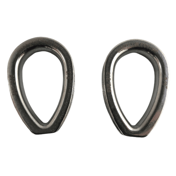 2 Pieces Stainless Steel 316 1/4" (6mm) Wire Rope Thimble Casting with Closed End Marine Grade for Rope Size 1/4"