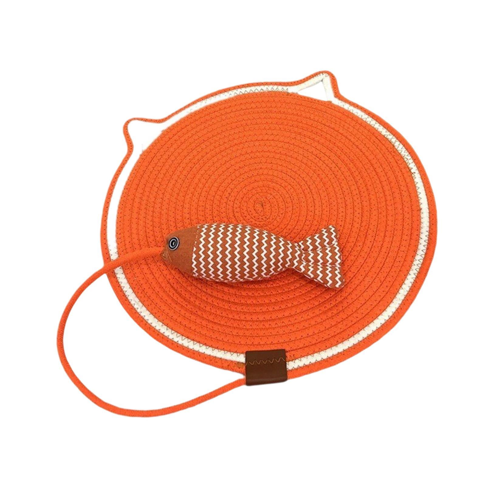 Gazechimp Cat Scratch Mat with Fishy Ball Cat Floor Scratching Pad for Couch Floor Rug L