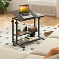 thumbnail image 3 of Patiojoy Bureau Ergonomique Assis-Debout à Hauteur Réglable pour Ordinateur avec Plateau Inclinable et Roulettes Gris Foncé, 3 of 9