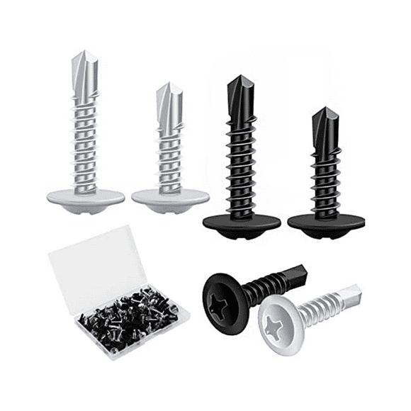 Metal Screws Self Tapping,120P Stainless Steel Screws Set Assorted Flat Head Self Drilling Screws for Wood Drywall Metal