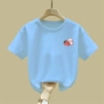 thumbnail image 5 of Piuwrlz Blue Short Shirts Sleeve Teen Girls Graphic T-Shirts Crew Neck Pullover Blue Size 12-13 Years, 5 of 7
