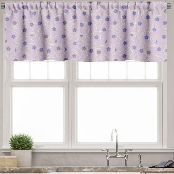 Ambesonne Lilac Valance Pack of 2, Flowery Spring Twigs, 54"X12", Multicolor