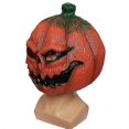 thumbnail image 3 of Scary Latex Full Head Pumpkin Mask - Halloween Costume Party Decoration, 3 of 4