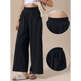 thumbnail image 2 of DARING DIVA Women's Wide Leg Baggy Palazzo Casual Pant Small Black, 2 of 6