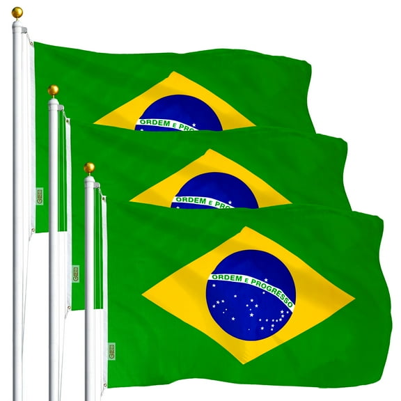 Brazil Brazilian Flag 3x5FT 3-Pack Printed Polyester By G128