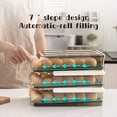 thumbnail image 3 of Automatic Rolling Egg Storage Box Space Saving PET Fresh Preservation Egg Tray for Cooking, 3 of 10