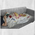 thumbnail image 6 of Ice Cream Soft Flannel Fleece Throw Blanket, Butterflies Cherries and Color Splashes Summer Spring Yummy Ice Cream Display, Cozy Plush for Indoor and Outdoor Use, 50" x 70", Multicolor, by Ambesonne, 6 of 6