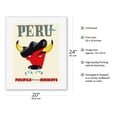 thumbnail image 2 of Peru - Pacifica International Airways - Vintage Airline Travel Poster c.1950s - Fine Art Rolled Canvas Print 16in x 20in, 2 of 4