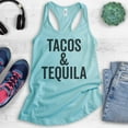 thumbnail image 2 of Tacos & Tequila Tank Top, Ladies Racerback Tank Top, Taco Tank, Tequila Tank, Beach Drinking Tank, Cancun, X-Large, 2 of 3
