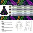 thumbnail image 2 of Mardi Gras Outfits Women'S Long Sleeve Crew Neck Carnival Print Party Casual Swing Dress Casual Vacation Clothes For Holiday Mardi Gras Festival Outfit S, 2 of 2