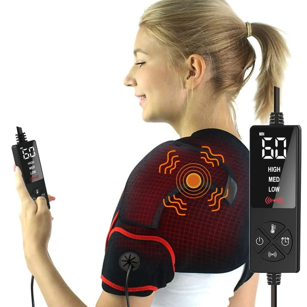 Shoulder Heating Pad with Massager for Shoulder Pain Relief, Fast