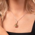 thumbnail image 3 of Gem Stone King 925 Silver and 10K Yellow Gold Pendant with Chain Tiger Eye Moissanite (7.06 Cttw), 3 of 4
