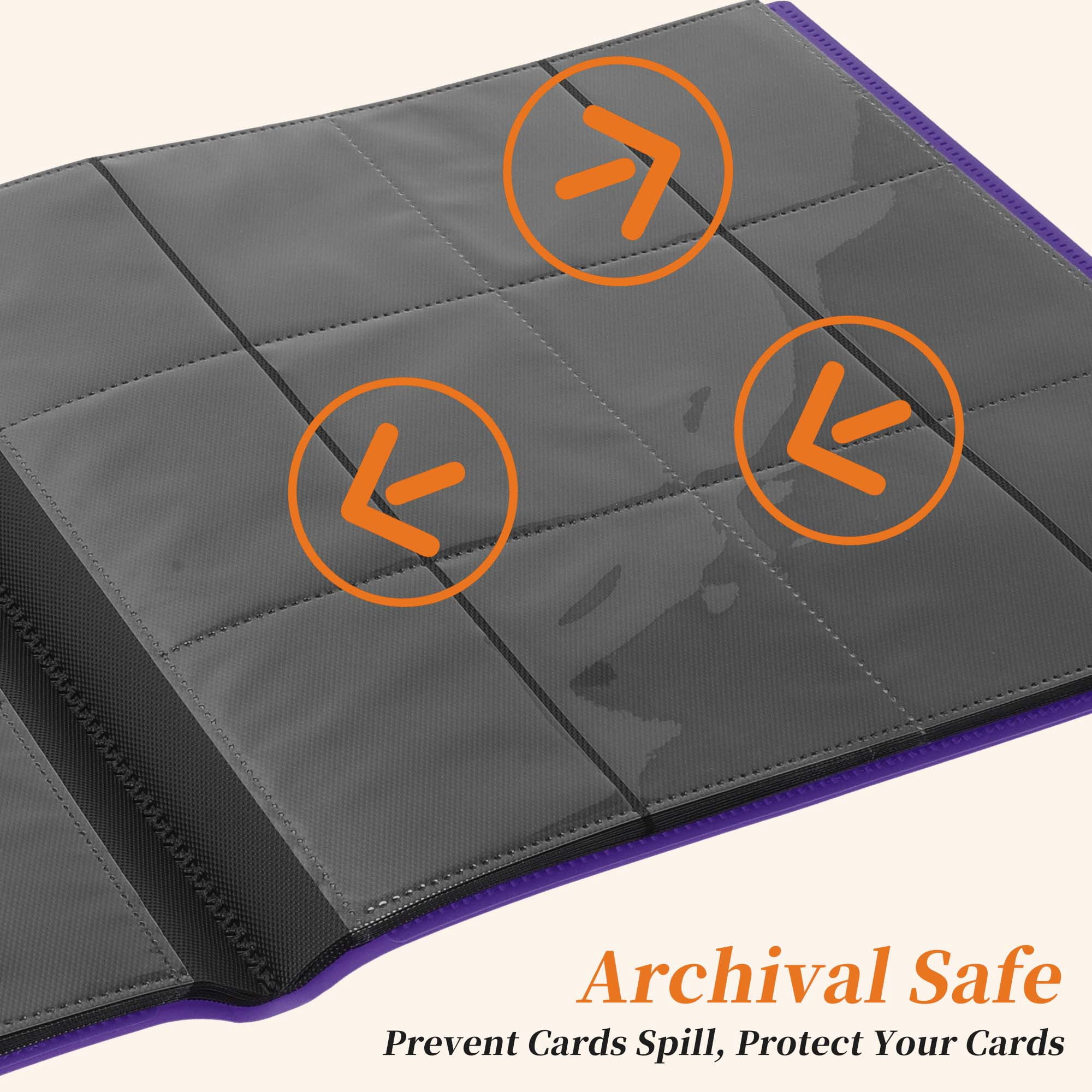 Unique Bargains Card Binder with 12 Pockets and 20 Pages for 480 Card Capacity ["Purple"]