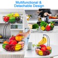thumbnail image 6 of Auledio Houseware 2 Tier Fruit Basket Bowl with Banana Tree Hanger for Kitchen, Black, 6 of 8
