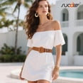thumbnail image 2 of SUOSDEY Women Woven Wide Belt for Dress Fashion Rattan Braided Waist Belt Straw Raffia Boho Belt for Jeans, 2 of 6