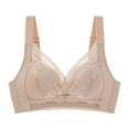 thumbnail image 2 of YWDJ Bras for Women Plus Size Push up Back Closures Comfortable Bras Wireless Bras Adjustable Straps Full Coverage Wrap Sleep Bras Padded Plus Size Lace Comfort Bras Solid Comfy Bras Khaki 44, 2 of 3
