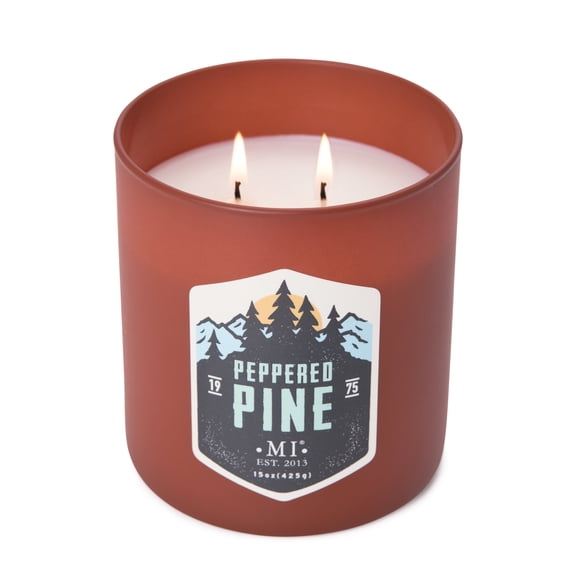 Manly Indulgence All American Peppered Pine Scented Jar Candle, 2 Wick, 15 oz, 60h Burn, Aromatic