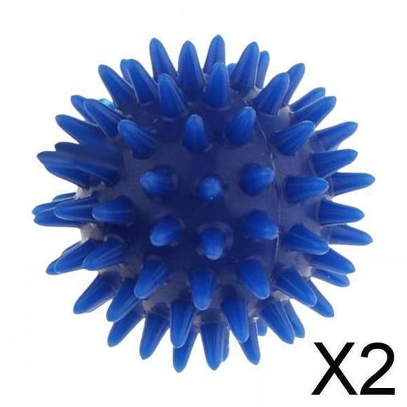 BELOVING 2xSpiky Massage Ball Exercise Ball Travel Easy to Carry 6cm Diameter Massage Roller Foot Massage Ball for Feet Soles Head Face Muscles , Blue, 2 Pcs