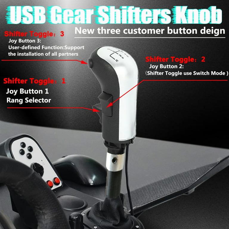 USB Truck Simulator Shifter Gearshift Knob for ATS & ETS2; H Gearshift  Shifter Knob Racing Shifter Only PC For THRUSTMASTER TH8A For Logitech G29  G920 G923 For FANATEC SQ PXN A10 Shifter,Silver 