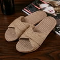 thumbnail image 5 of NOKIO Comfortable Women'S Slippers Women's Slippers Men Home Summer Cross Strap Ladies Casual Shoes Linen Slippers Women's Boho Toe Slide Sandals Single Band Casual Flat Sandals, 5 of 7