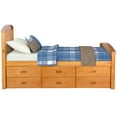 thumbnail image 3 of Private Jungle Solid Wood Twin Size Bed with Storage, Platform Bed with 6 Drawers-Oak, 3 of 9