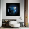 thumbnail image 2 of Earth And Sun Canvas Art Outer Space Universe Astronomy Picture Wall Art Galaxy Earth Moon Framed Painting Wall Decor For Home Office Bedroom Reeady to Hang, 2 of 6